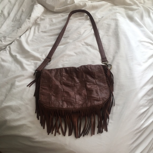 Free People Handbags - Free People vegan “leather” fringe purse